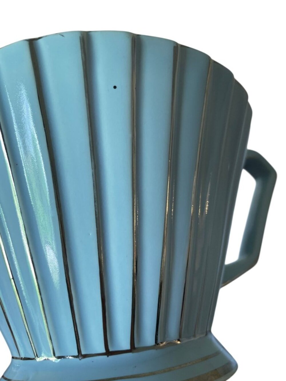 Vintage Sadler England Art Deco Fluted Teapot – Soft Blue & Silver Trim - Picture 6 of 9
